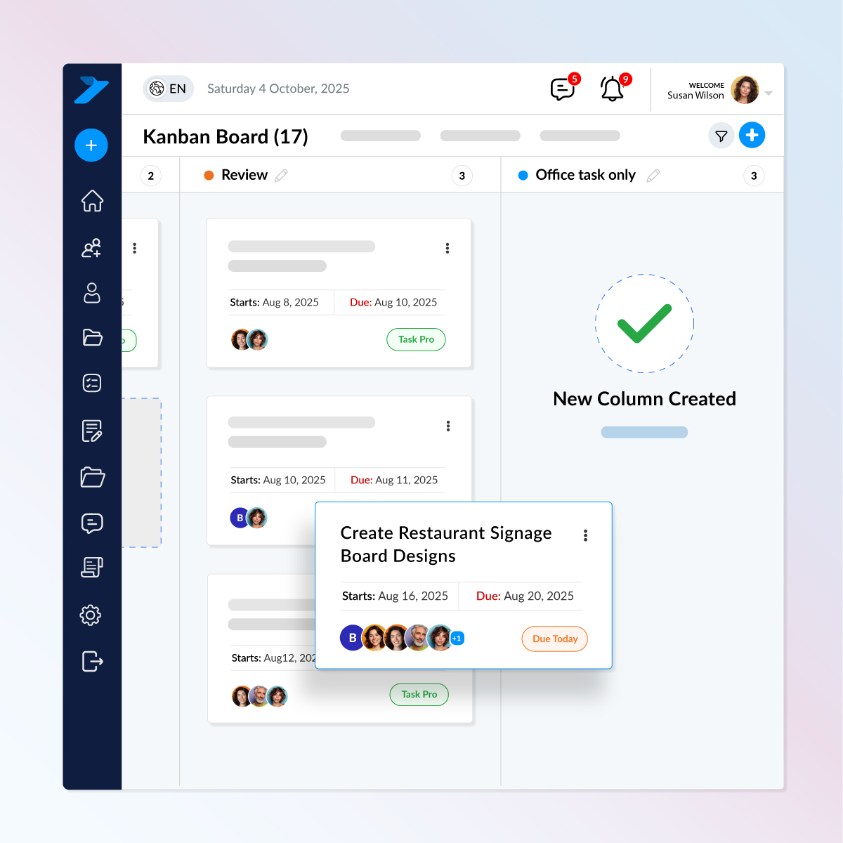 add new col kanban