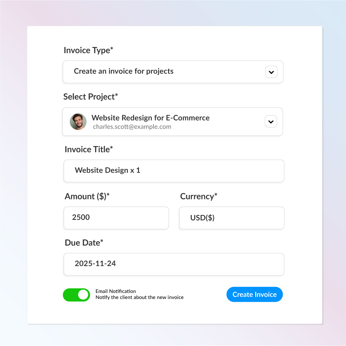 Invoice form