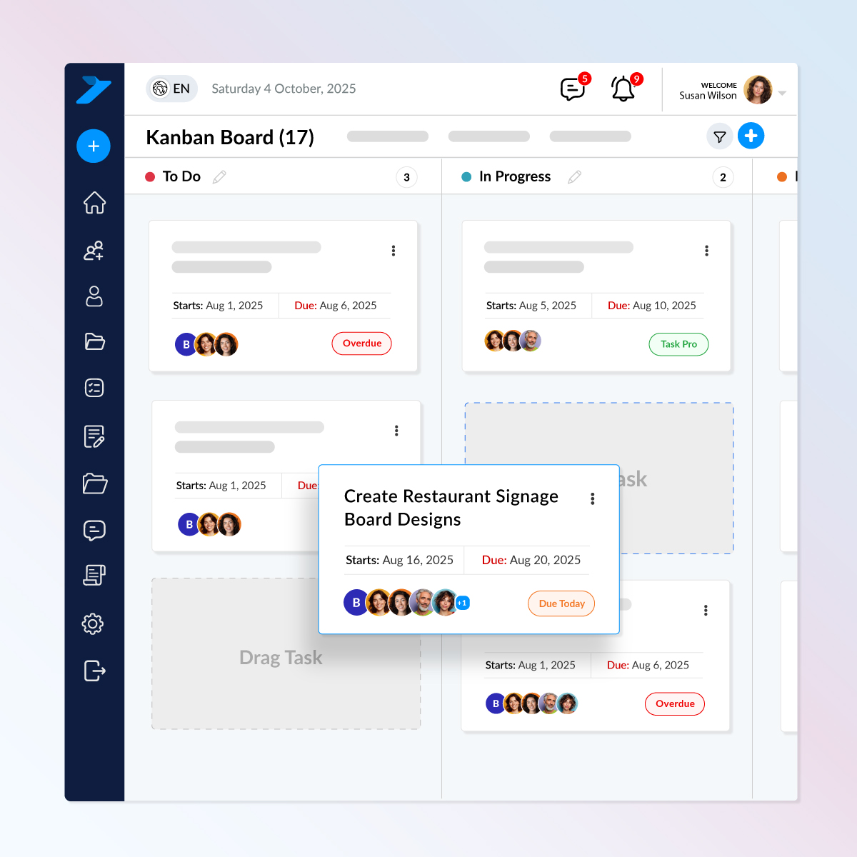 Task kanban board